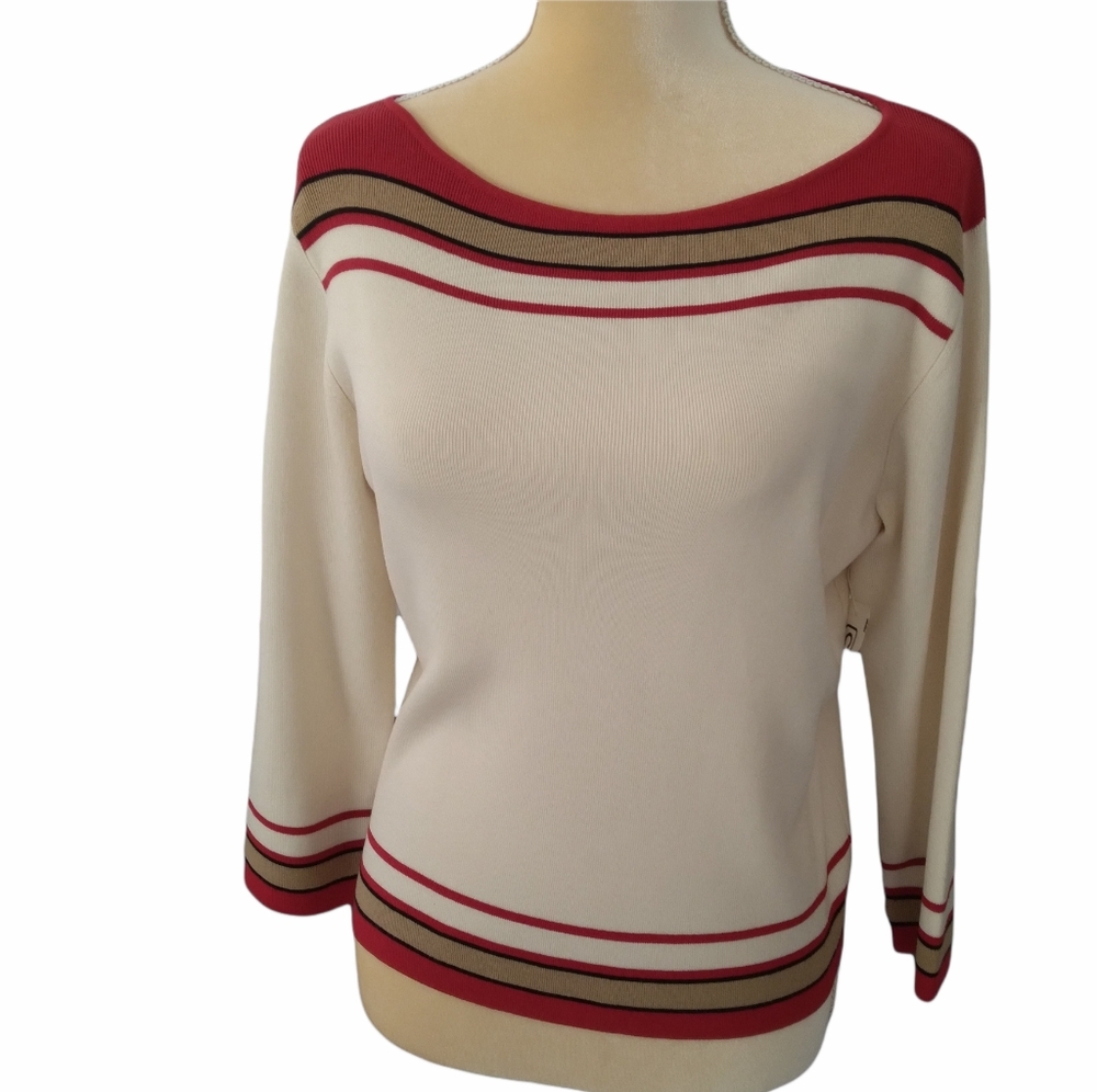 CARLISLE SILK 3/4 SLEEVE SWEATER SZ L